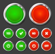 On Off Push Button Set Black