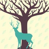 Deer and tree silhouettes