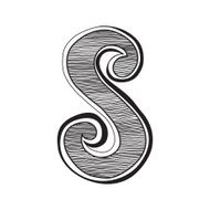 The vintage style letter S