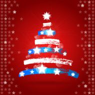 Christmas Tree Painted in American Flag Colors N2