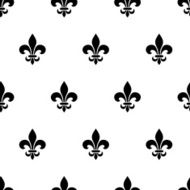 Fleur-de-lis black and white seamless pattern Vector illustration