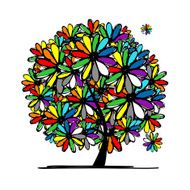 Colorful floral tree for your design N2