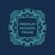Vector geometric frame in mono line style Monogram design element N59