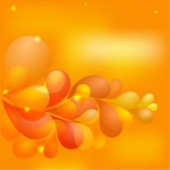 Abstract orange background with transparent drops eps10