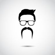 Hipster with long mustache N2