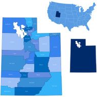 Utah state &amp; counties map