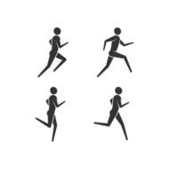 running or jogging men icons N2