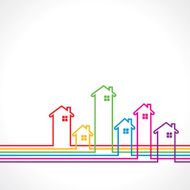 colorful real estate banner background design