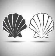 seashell abstract emblem or mascot logo template