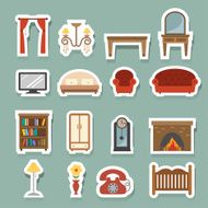 Furniture Icons set sticker