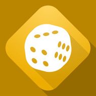 Vector icon of Dice with a long shadow
