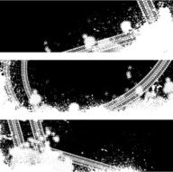 Black tire track banners