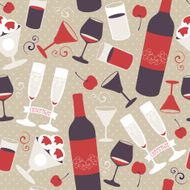 Seamless pattern with artistic bar menu elements