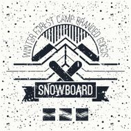 Snowboard retro emblem