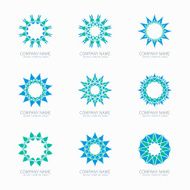 Geometric abstract symmetric shapes set Business icon Logo template Symbols N8