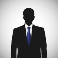 Unknown person silhouette whith blue tie