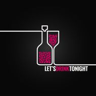 wine bottle glass line design background