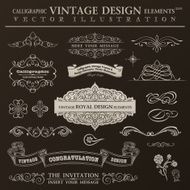 Calligraphic design elements vintage set Vector ornament frames
