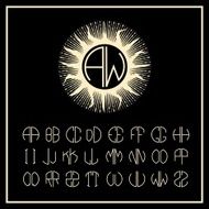 Outline sun monogram icons and logo Art Nouveau