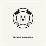 Premium art deco monogram design element