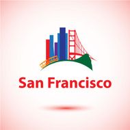 Vector silhouette of San Francisco USA N2