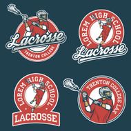 Set of lacrosse team emblems