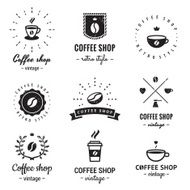 Coffee shop logo vintage vector set Hipster and retro style N2