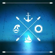 Design postcard with marine label and symbol N2