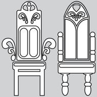 armchair icons isolated on gray background N2