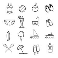 summer beach icons vector illustration