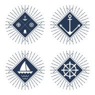 Set of nautical logos badges and labels N19