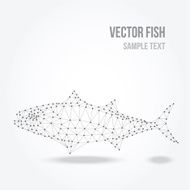 Polygonal silhouette of tuna fish modern mesh lowpoly design vector