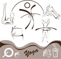yoga set icon logos vector