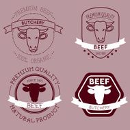 Butcher cow head labels N2