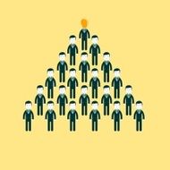 pyramid of people working in the commando vector illustration