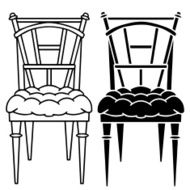 Furniture hand drawn set modern chair
