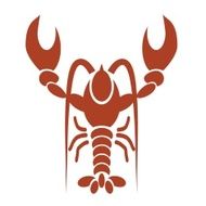silhouette of red lobster