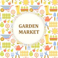 Colorful agriculture farm and garden market pattern