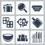Vector isolated kitchenware icons set #2