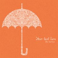 Floral umbrella and space for text