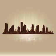 Houston Texas brown skyline city silhouette