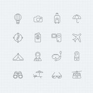 travel and holiday vector thin line symbol icon