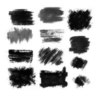 Set of grunge blots Hand drawn illustration N2