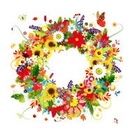Four seasons floral wreath for your design