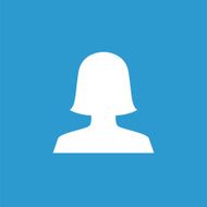 female profile icon white on the blue background