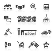 Car Sales &amp; Auto Dealership Icons N2