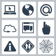 Vector isolated internet-related icons set