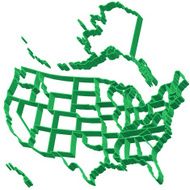 Extruded map of USA