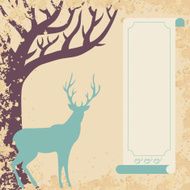 Deer and tree invitation card