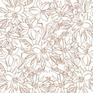 Floral contour pattern lily and mine N2